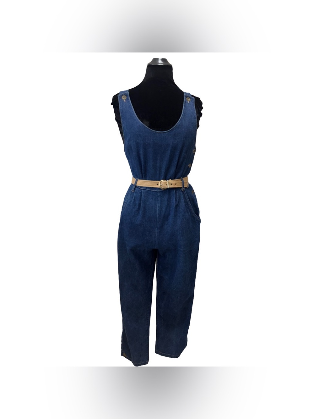 90s Vintage L.A. GAL 100% Cotton Dark Denim Overalls